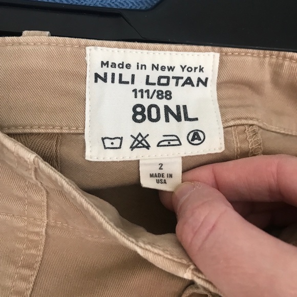 Nili Lotan French Military Cotton Twill Crop Pants Khaki Camel Size 2 - Picture 5 of 6